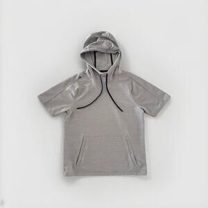 Rhone Summer Knit Hoodie Short Sleeve Gray Silver Men’s Size Small